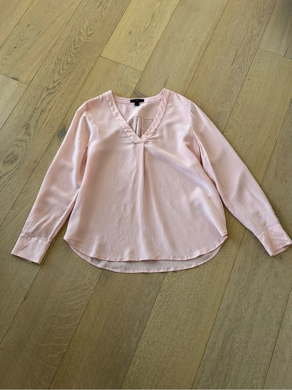J. Crew 100% Silk V-neck Blouse Dusty Petal Size 6